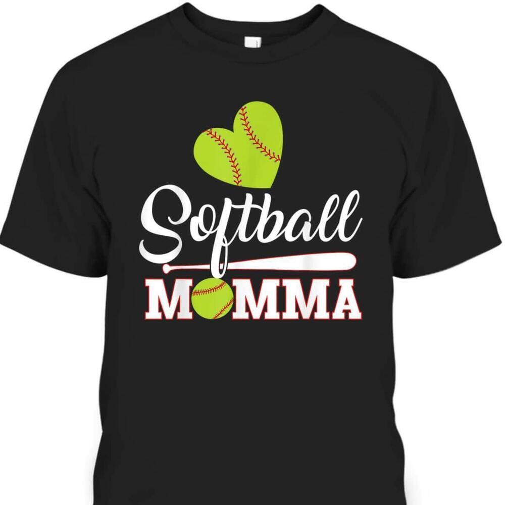 Mothers Day Tshirt Softball Momma Gift For Sport Lovers